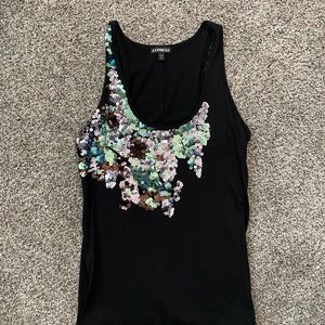 Express sequined tank top